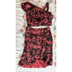 Oasis Red and Black tropical matching set